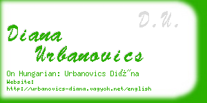 diana urbanovics business card